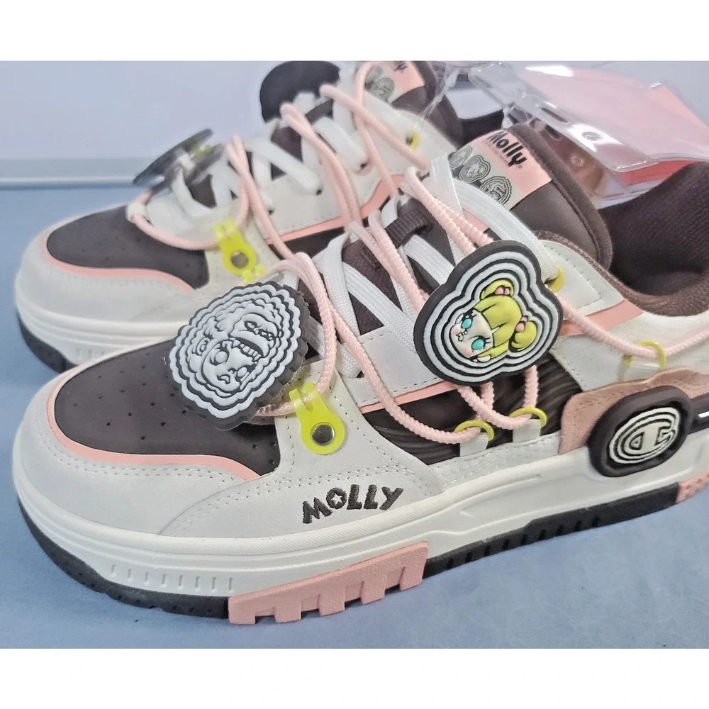 Champion x POP MART Molly Super Champion Sneakers Womens Size 6.5 Pink Brown NEW